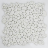 12X12 White Pebble Mosaic | Quality Carpet Inc.