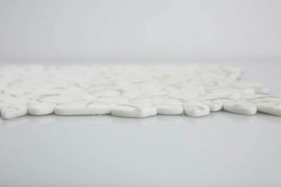 12X12 White Pebble Mosaic | Quality Carpet Inc.