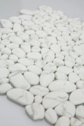 12X12 White Pebble Mosaic | Quality Carpet Inc.