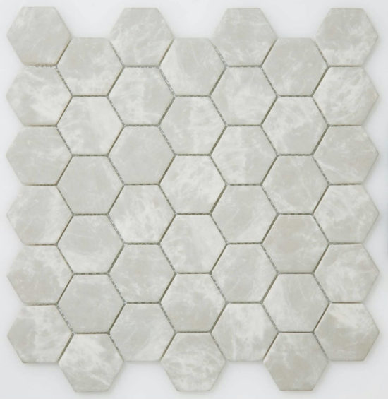 2" Light Grey Hexagon Mosaic | Quality Carpet Inc.