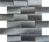 2"X4" Linear Dark Grey Glass Brick Pattern Mosaic | Quality Carpet Inc.