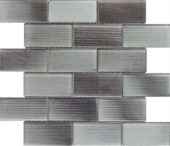2"X4" Linear Light Grey Glass Brick Pattern Mosaic | Quality Carpet Inc.