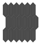 2x5 Retro Black Glossy Picket Mosaic | Quality Carpet Inc.