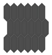 2x5 Retro Black Matte Picket Mosaic | Quality Carpet Inc.