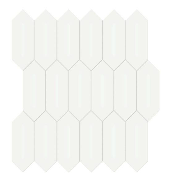 2x5 White Matte Picket Mosaic