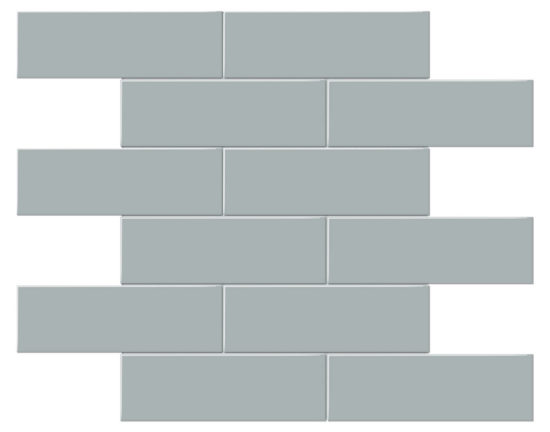 2x6 Cloud Blue Glossy Brick Mosaic