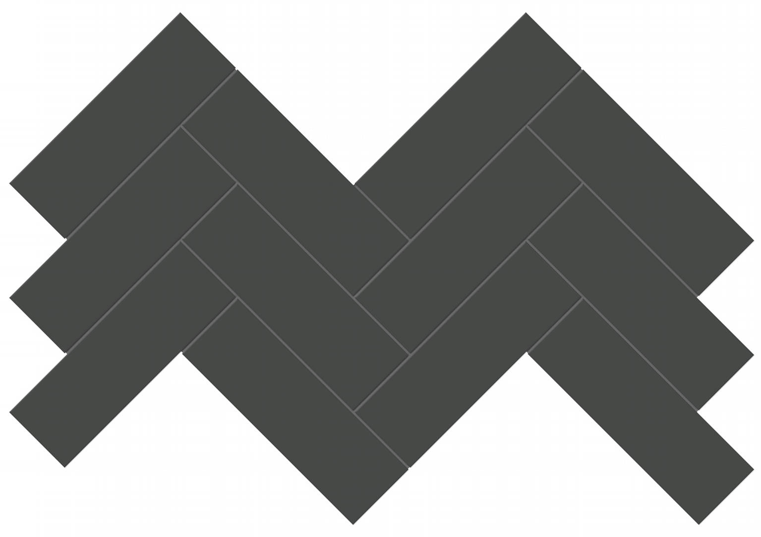 2x6 Retro Black Glossy Herringbone Mosaic | Quality Carpet Inc.