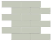 2x6 Soft Sage Glossy Brick Mosaic | Quality Carpet Inc.