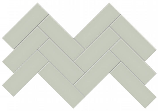 2x6 Soft Sage Glossy Herringbone Mosaic