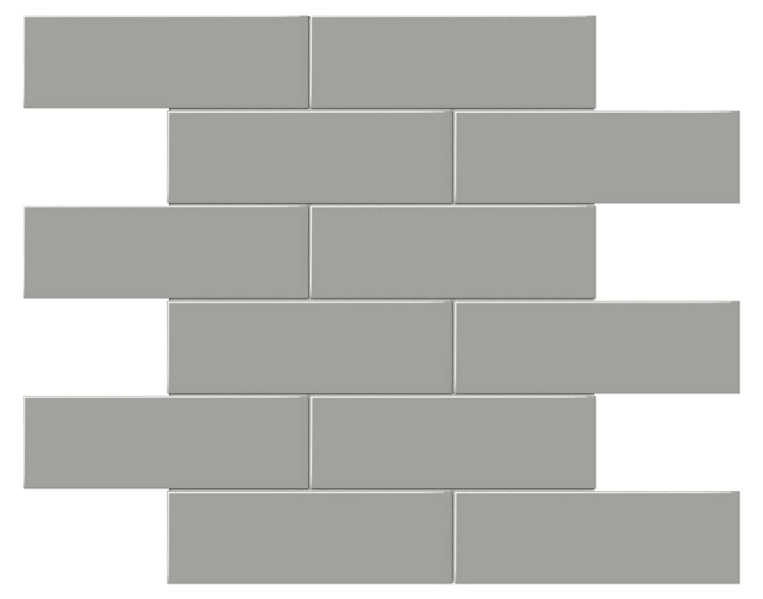 2x6 Taupe Glossy Brick Mosaic | Quality Carpet Inc.