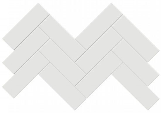 2x6 Vintage Grey Glossy Herringbone Mosaic