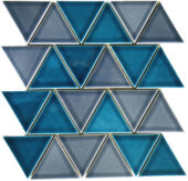 3" Triangular Glazed Ceramic Grey Blue Mosaic | Quality Carpet Inc.