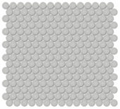 3/4" Loft Grey Glossy Penny Round Mosaic | Quality Carpet Inc.