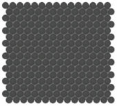 3/4" Retro Black Matte Penny Round Mosaic | Quality Carpet Inc.