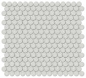 3/4" Warm Grey Glossy Penny Round Mosaic | Quality Carpet Inc.