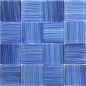 3"X3" Glass Pool Striped Cobalt Blue Mosaic | Quality Carpet Inc.