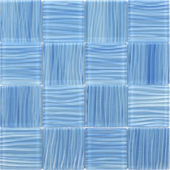 3"X3" Glass Pool Striped Light Blue Mosaic | Quality Carpet Inc.