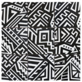 4"X4" Aztec Native Series Black & White Glazed Ceramic Mosaic | Quality Carpet Inc.