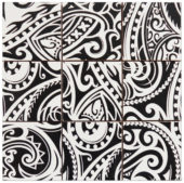 4"X4" Maori Native Series Black & White Glazed Ceramic Mosaic | Quality Carpet Inc.
