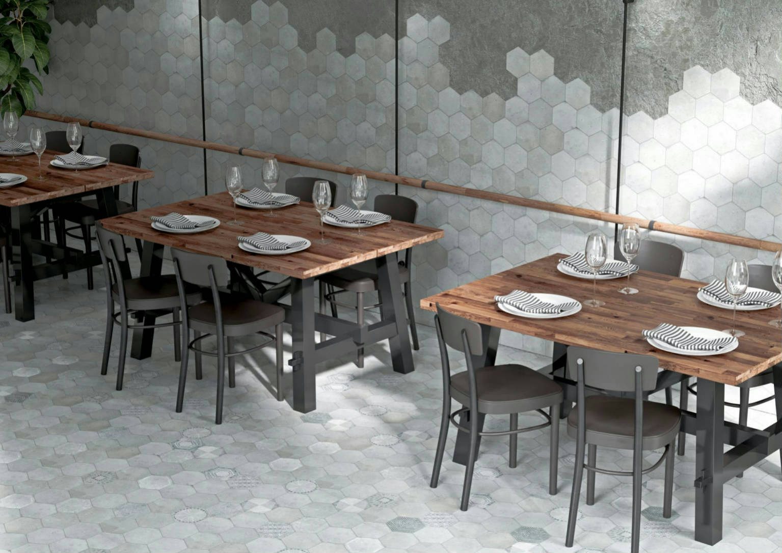 Alma 5.5x6.3” Grey and Grey Decor Hexagon 0 | Quality Carpet Inc.