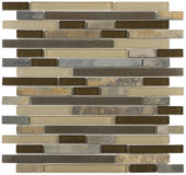 Beige Brown Slate Glass Baguette Mosaic | Quality Carpet Inc.