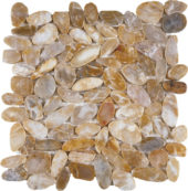 Beige Sliced Polished Pebble Interlocking Mosaic | Quality Carpet Inc.