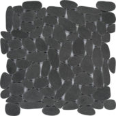Black Sliced Reconstituted Pebble Interlocking Mosaic | Quality Carpet Inc.