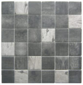 Black/Grey Recycled Glass Mix 2X2" Square Mosaic | Quality Carpet Inc.