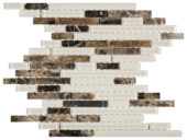 Brown Marble Beige Glass Baguette Interlocking Mosaic | Quality Carpet Inc.