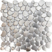 Brushed Silver Inox Metal Interlocking Mosaic | Quality Carpet Inc.