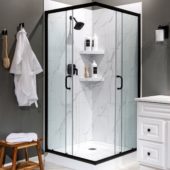 Carrara Marble Shower Wall Kit 36x36x78 | Quality Carpet Inc.