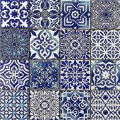 Ceramic Patchwork Diamond Blue Mosaic | Quality Carpet Inc.