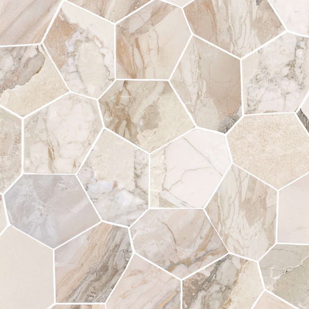 Dynasty Almond Polished/Matte 11X12 Eggs Mosaic | Quality Carpet Inc.
