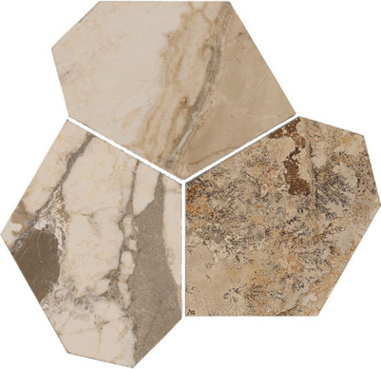 Dynasty Taupe Polished/Matte 11X12 Eggs Mosaic | Quality Carpet Inc.