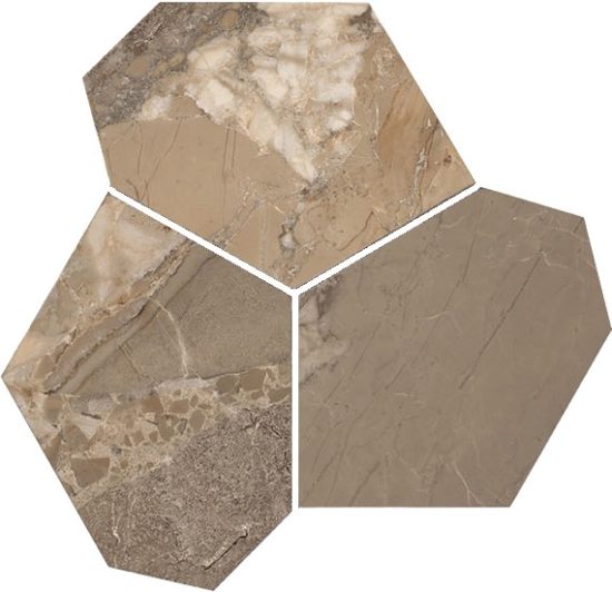 Dynasty Taupe Polished/Matte 11X12 Eggs Mosaic | Quality Carpet Inc.