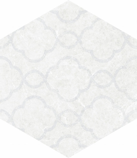 Form 5.5X6.3” White Decor Hexagon | Quality Carpet Inc.