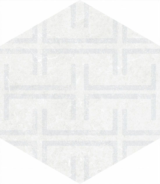 Form 5.5X6.3” White Decor Hexagon | Quality Carpet Inc.