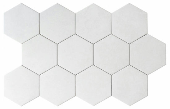 Form 5.5X6.3” White Hexagon | Quality Carpet Inc.