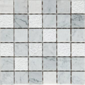 Grey/White Marble Sand Blasted Honed Mix Finish 2"x2" | Quality Carpet Inc.