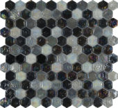 Hexagon Mix Grey Glass Interlocking Mosaic | Quality Carpet Inc.