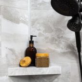 Iced Pewter Shower Shelf 14.56x7.12x2 | Quality Carpet Inc.