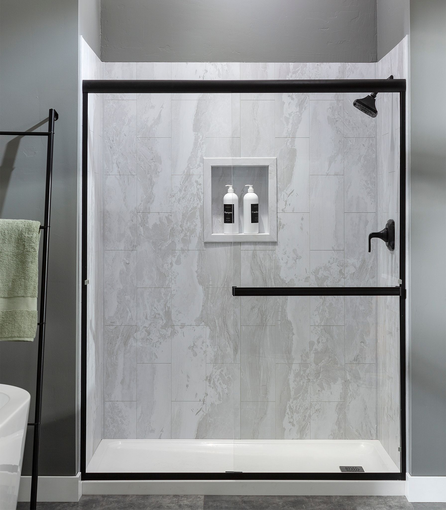 Iced Pewter Shower Wall Kit 36x36x78 | Quality Carpet Inc.