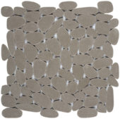 Light Grey Sliced Reconstituted Pebble Interlocking Mosaic | Quality Carpet Inc.