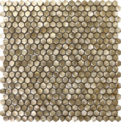 Medium Hexagon Gold Aluminum Mosaic | Quality Carpet Inc.