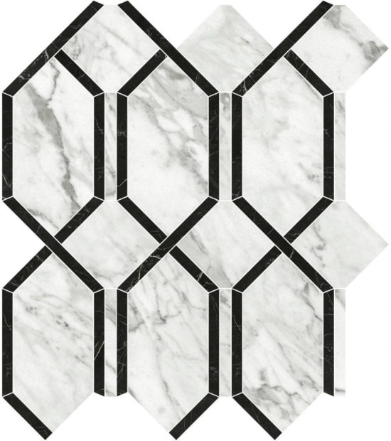 Milano Statuario Polished Modella Mosaic | Quality Carpet Inc.