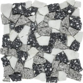 Mini Opus Terrazzo Marble White Grey Black Mix Mosaic | Quality Carpet Inc.