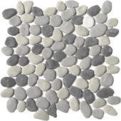 Mix Grey Reconstituted Pebble Interlocking Mosaic | Quality Carpet Inc.