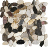 Mix Sliced Polished Pebble Interlocking Mosaic | Quality Carpet Inc.