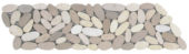 Mix White/Beige Sliced Matte Pebble Interlocking Border | Quality Carpet Inc.