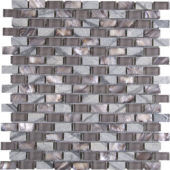 Mother Of Pearl Glass Marble Taupe Grey Mix Brick Mosaic | Quality Carpet Inc.